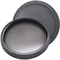 FANDE Quiche Tart Pan- Molde para Quiches y Tarta- Molde de Horno Rizado Perforado - Base Desmontable - Recubrimiento…